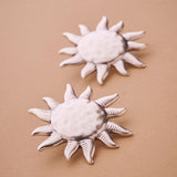 Large Silver Sun Studs