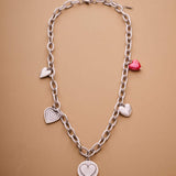 Silver HEART charm necklace