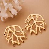 Gold Coral Stud Earrings