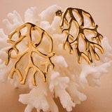 Gold Coral Stud Earrings