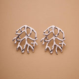Silver Coral Earrings