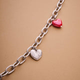Silver HEART charm necklace