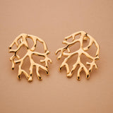 Gold Coral Stud Earrings