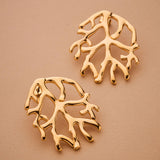 Gold Coral Stud Earrings