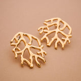 Gold Coral Stud Earrings