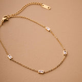 Gold/Silver Crystal Anklet