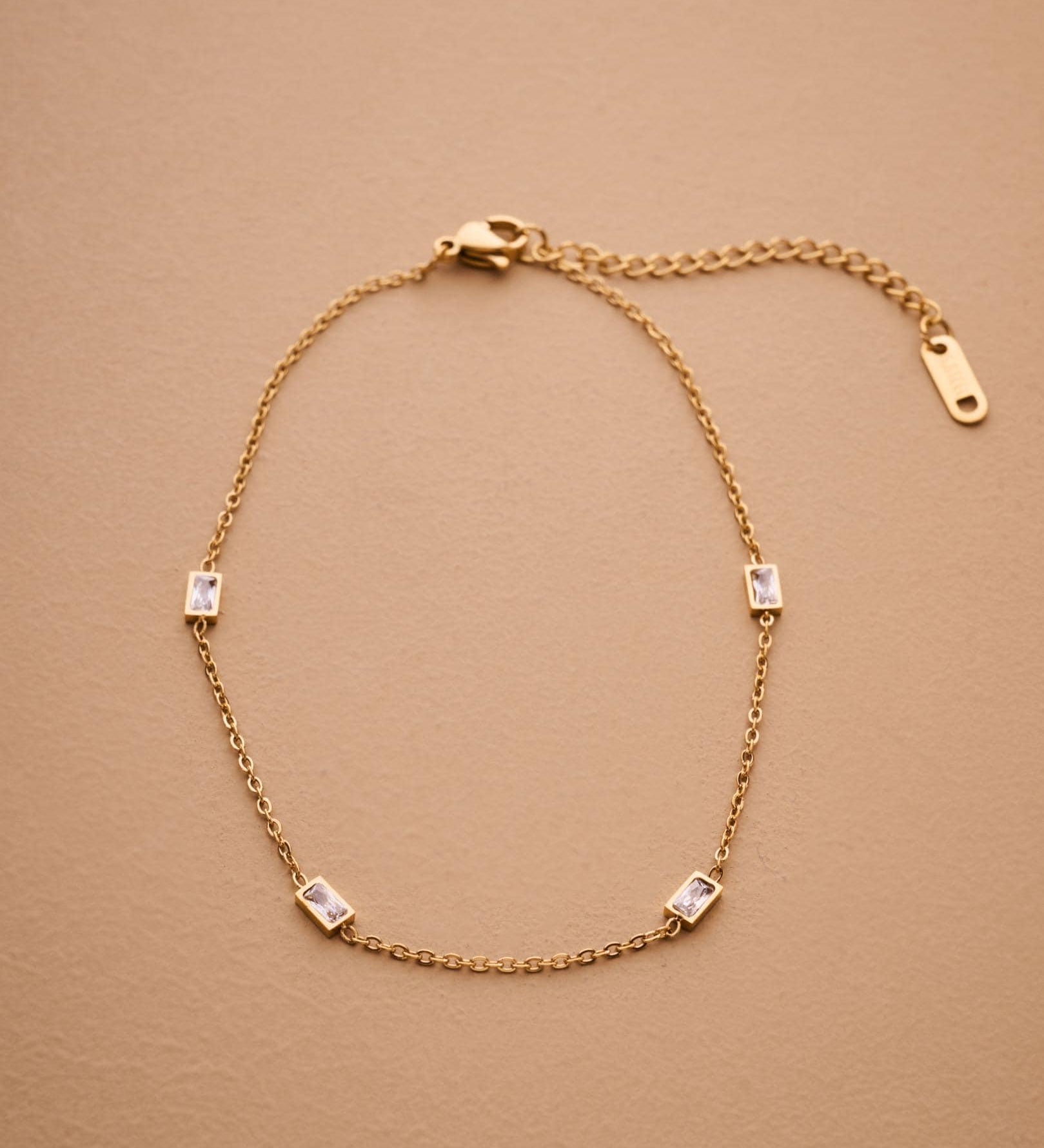 Gold/Silver Crystal Anklet