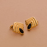 Art Deco Fan Earrings