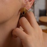 Art Deco Fan Earrings