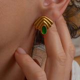 Art Deco Fan Earrings