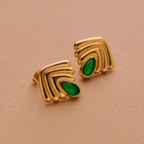 Art Deco Fan Earrings