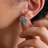 Silver Art Deco Fan Earrings