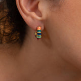 Rainbow Enamel Hoop Earrings