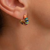 Rainbow Enamel Hoop Earrings