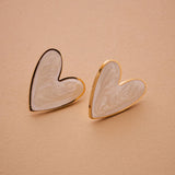 Heart Enamel Stud Earrings