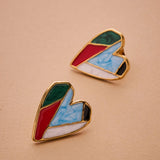Colorful Heart Stud Earrings