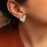 Heart Enamel Stud Earrings