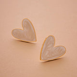 Heart Enamel Stud Earrings