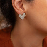 Heart Enamel Stud Earrings