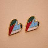 Colorful Heart Stud Earrings