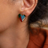 Colorful Heart Stud Earrings