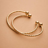 Gold Wire Bracelet with Ball Ends