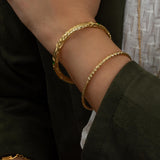 Gold Wire Bracelet with Ball Ends