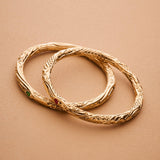 Gold Engraved Bangle Bracelet