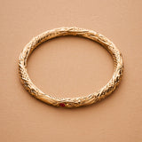 Gold Engraved Bangle Bracelet