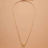 Gold Enamel Rectangular Pendant Necklace