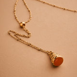 Gold Enamel Pendulum Necklace