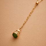 Gold Enamel Pendulum Necklace
