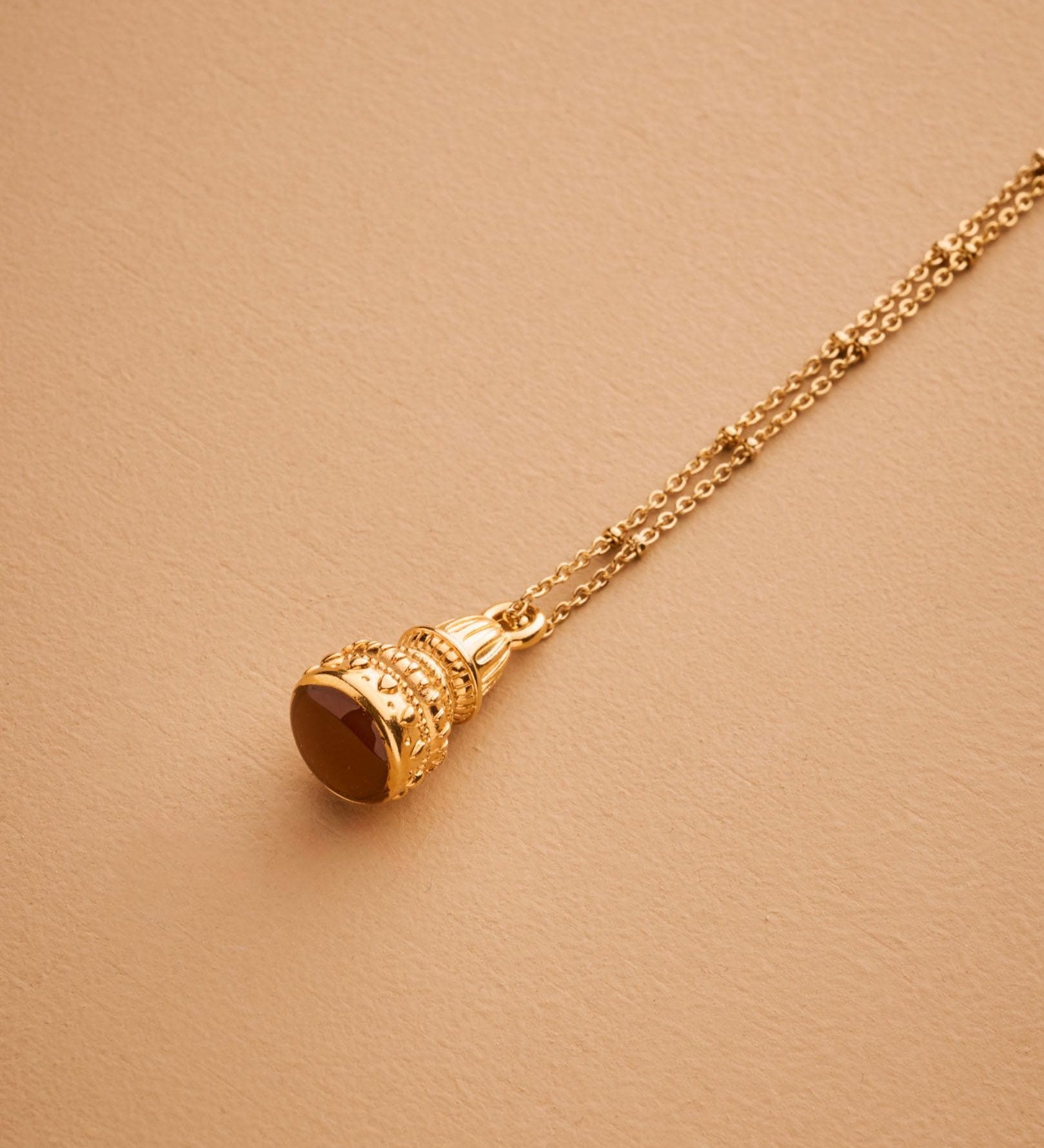 Gold Enamel Pendulum Necklace
