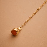 Gold Enamel Pendulum Necklace