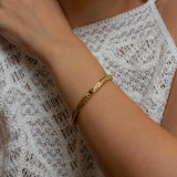 Gold Engraved Bangle Bracelet