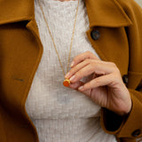 Gold Enamel Pendulum Necklace