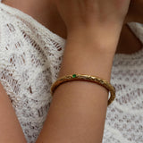 Gold Engraved Bangle Bracelet