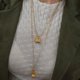 Gold Enamel Pendulum Necklace