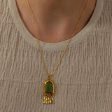Gold Arch Pendant Necklace