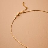 Gold Pendant Necklace wt Green Enamel Charm