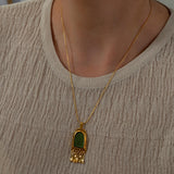 Gold Arch Pendant Necklace