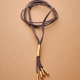 Grey Cord Bolo Tie Necklace