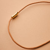 Gold Oval Pendant Cord Necklace