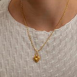 Gold Heart Pendant Necklace