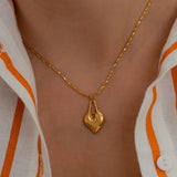 Gold Heart Pendant Necklace