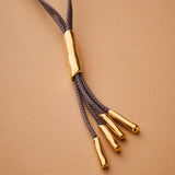 Grey Cord Bolo Tie Necklace
