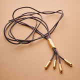 Grey Cord Bolo Tie Necklace