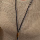 Grey Cord Bolo Tie Necklace