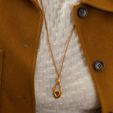 Gold Oval Pendant Cord Necklace