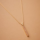 Gold Glitter Stick Pendant Necklace